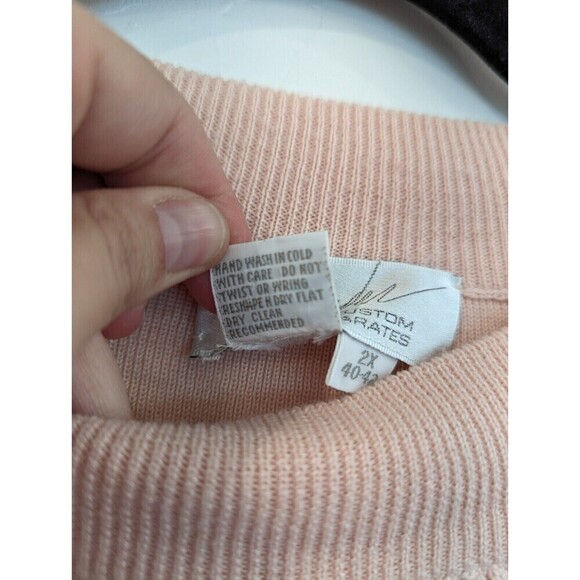 Vintage Schroder Wool Blend Cable‎ Knit Sweater Pink Plus Size 2X - Picture 8 of 10